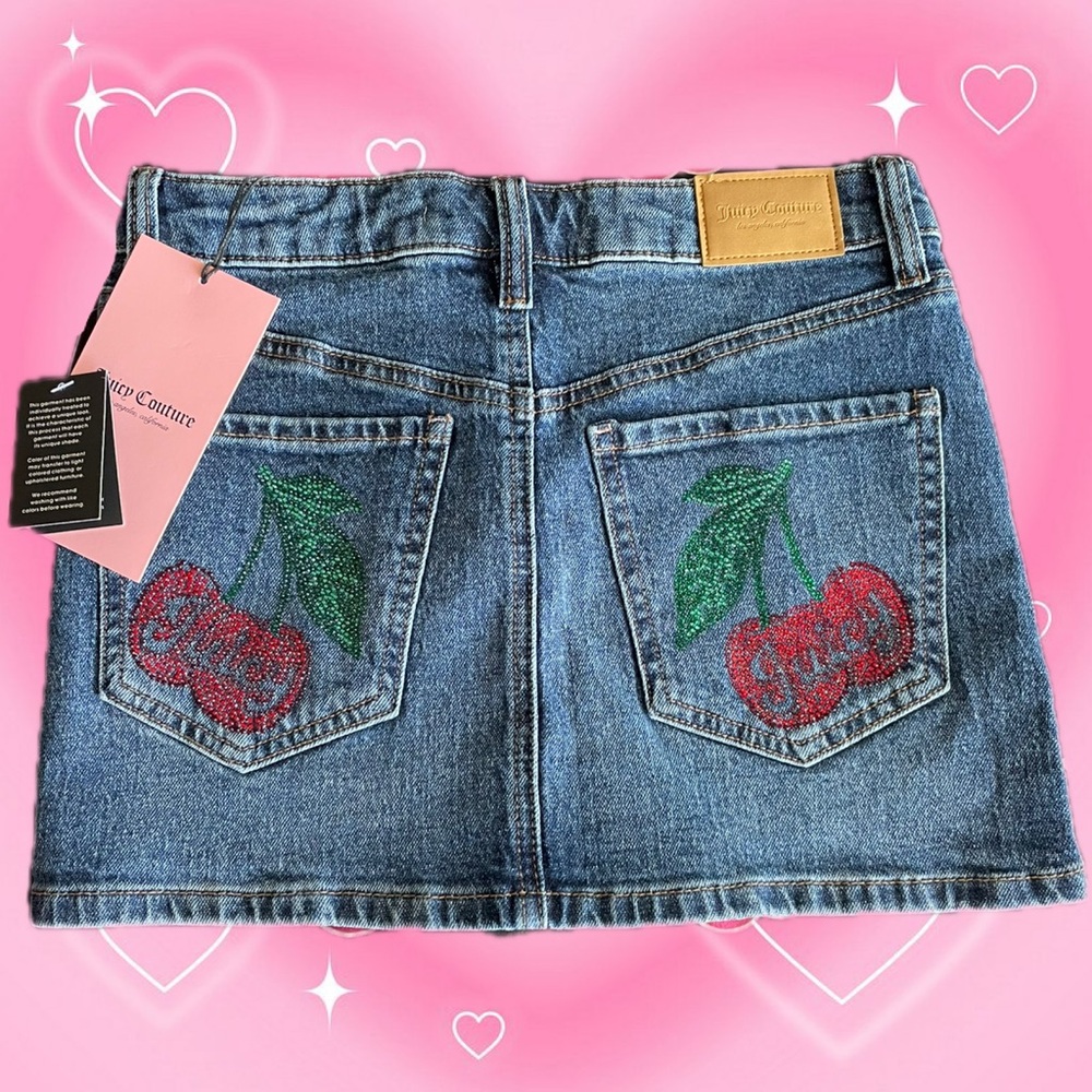 Juicy Couture Denim Skirt with Cherry Details